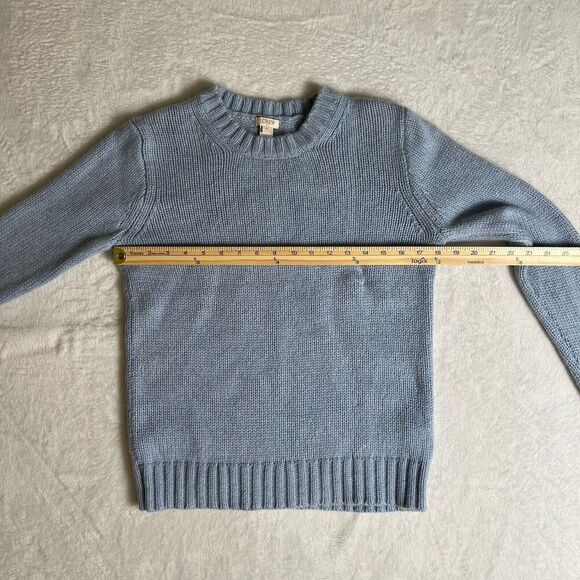 J. Crew Womens Wool Blend Sweater Size M Blue Preppy Academia Minimalist Classic - Picture 7 of 8
